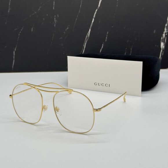 NEW GG1479S 001 GUCCI GOLD WOMEN GUCCI EYEGLASSES - Picture 1 of 13